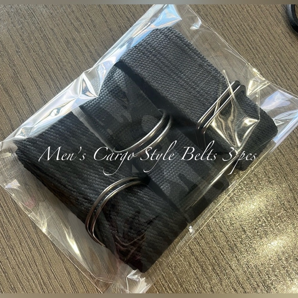 Men’s Cargo Style Belts set of 3 assorted colors 
🆕 Never Used